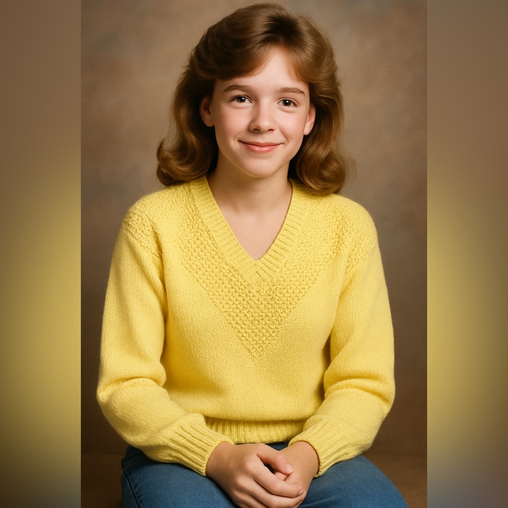 Vintage 80’s Nannell Lemon-Yellow V-Neck Sweater - Picture 4 of 4